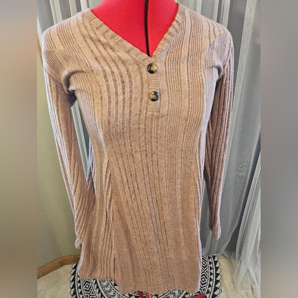 Stella Tweed-Casual Long Sleeve Light Pink Dress